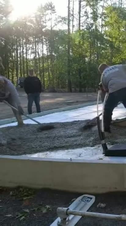 Rapid set concrete placed in a road repair patch
