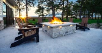 Backyard patio built with pervious concrete