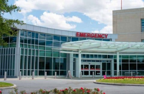 Hospital emergency entrance and drive