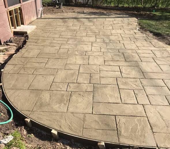 Stamped decorative concrete patio